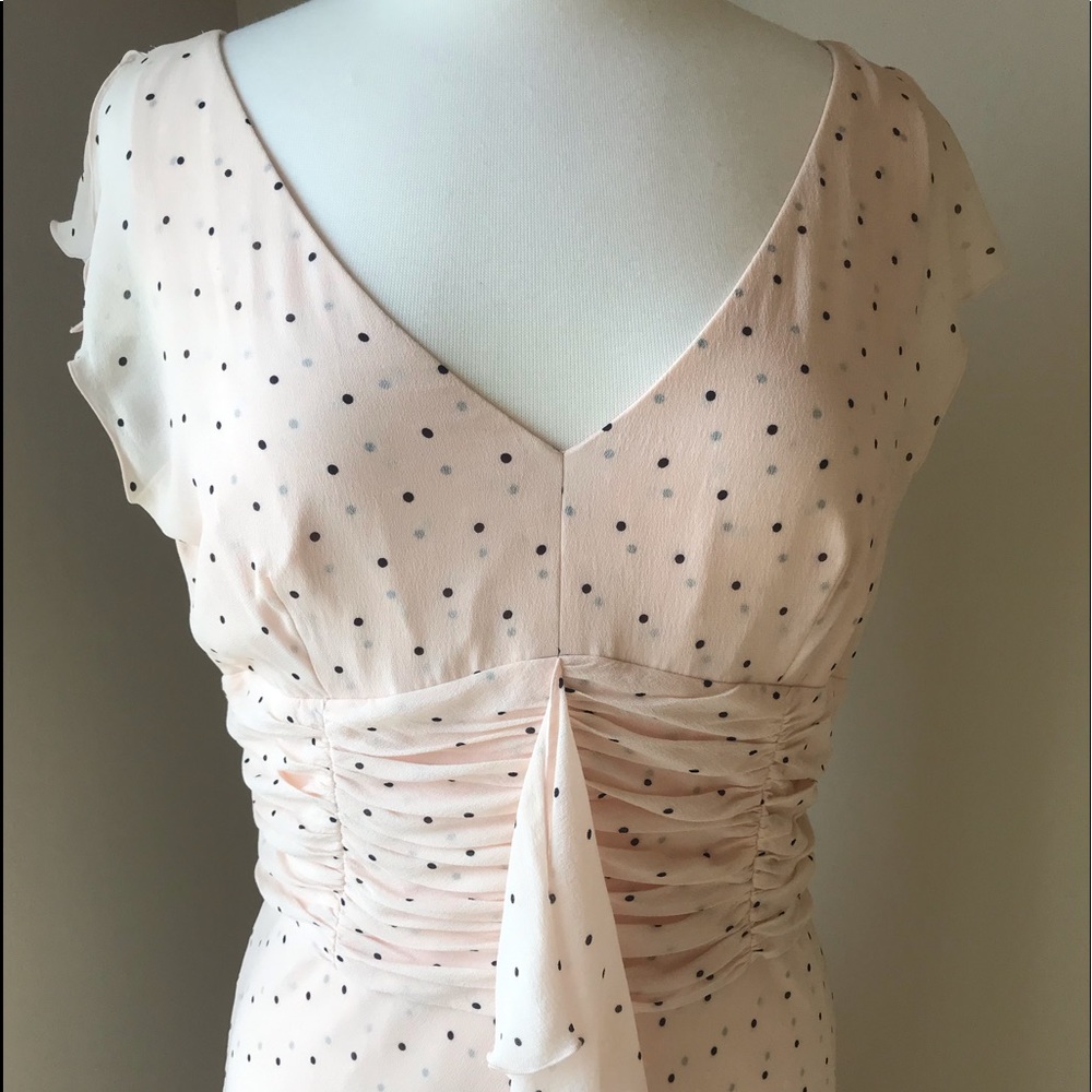 Vintage Escada Dress - Pink, Black Polka Dots - 40